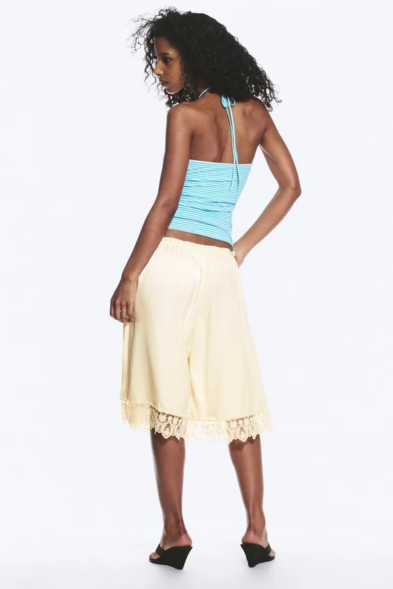 Halterneck Bandeau Top – White & Turquoise Stripes Halterneck Bandeau Top – White & Turquoise Stripes