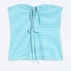 Halterneck Bandeau Top – White & Turquoise Stripes Halterneck Bandeau Top – White & Turquoise Stripes