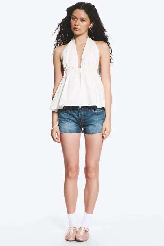 Halterneck Cotton Top – off White Halterneck Cotton Top – off White