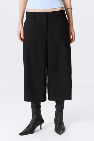 Hanne H Capri Suiting Trousers – Black