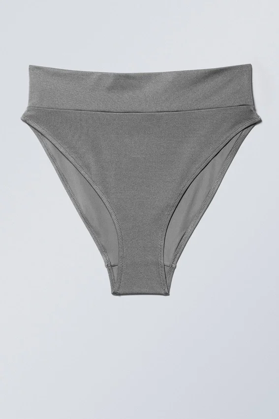 Heat High Waist Bikini Bottoms – Grey Shimmer Heat High Waist Bikini Bottoms – Grey Shimmer