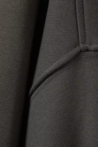 Heavyweight Funnel Neck Zip Sweater – Dark Grey