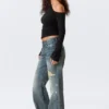 Helix Low Rise Regular Flared Jeans – Arizona Worn – Medium Blue Helix Low Rise Regular Flared Jeans – Arizona Worn – Medium Blue