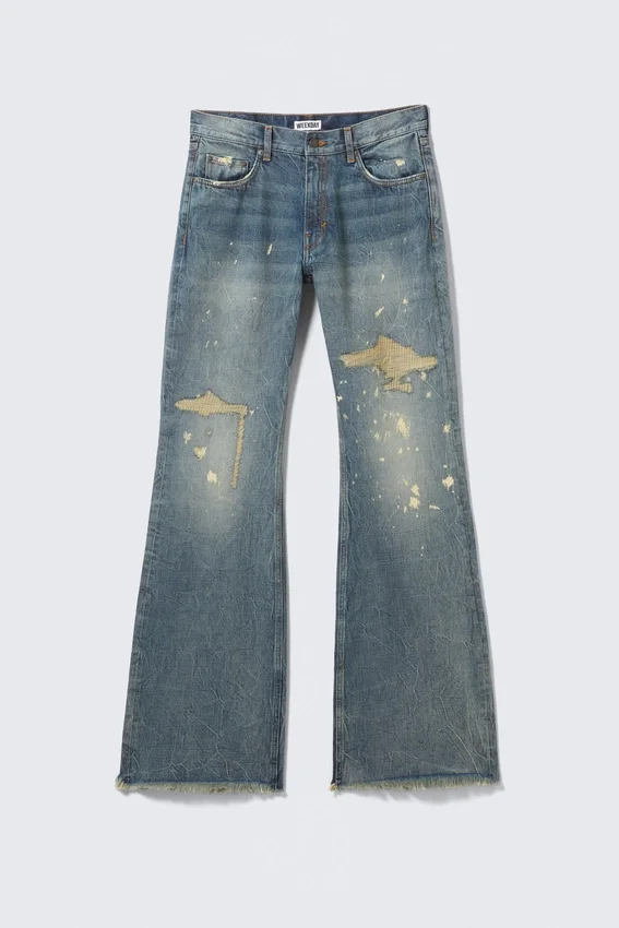 Helix Low Rise Regular Flared Jeans – Arizona Worn – Medium Blue Helix Low Rise Regular Flared Jeans – Arizona Worn – Medium Blue