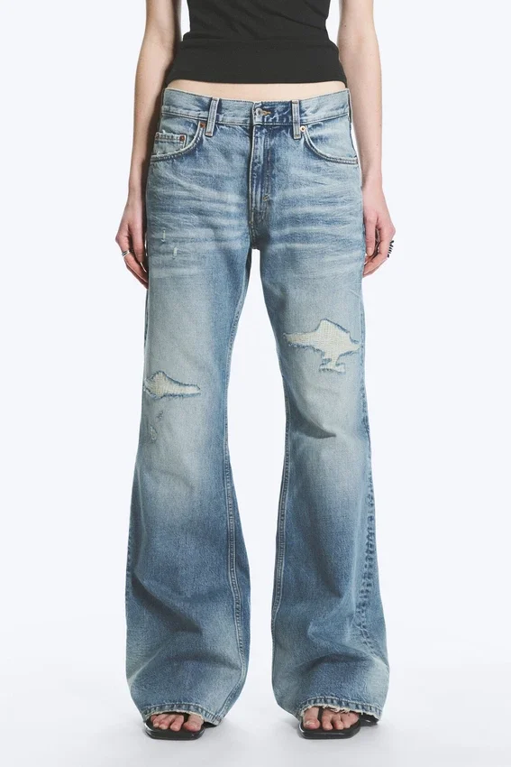 Helix Low Rise Regular Flared Jeans – Sky Worn – Medium Blue Helix Low Rise Regular Flared Jeans – Sky Worn – Medium Blue