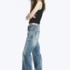 Helix Low Rise Regular Flared Jeans – Sky Worn – Medium Blue Helix Low Rise Regular Flared Jeans – Sky Worn – Medium Blue