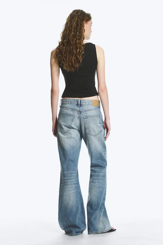 Helix Low Rise Regular Flared Jeans – Sky Worn – Medium Blue Helix Low Rise Regular Flared Jeans – Sky Worn – Medium Blue
