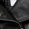 High Collar Leather Jacket – Black High Collar Leather Jacket – Black