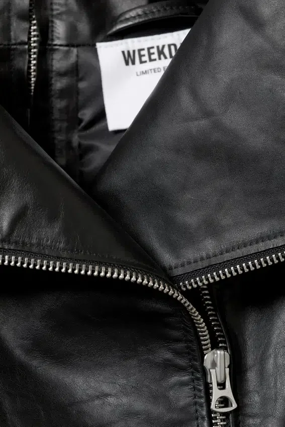 High Collar Leather Jacket – Black High Collar Leather Jacket – Black