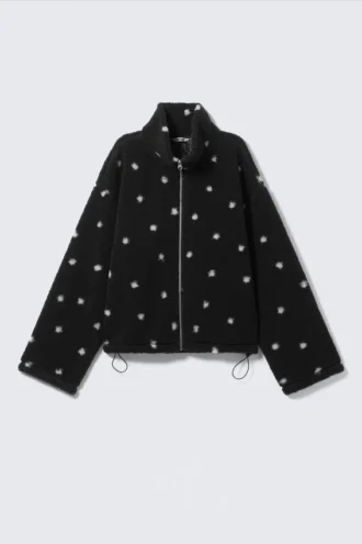 High-Neck Jacket – Dotted Black