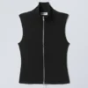 High Neck Zip Vest – Black High Neck Zip Vest – Black