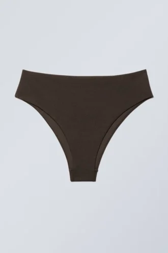 High Rise Brazilian Bikini Bottoms – Dark Brown