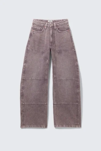 High Waisted Barrel Leg Jeans – Dusty Purple
