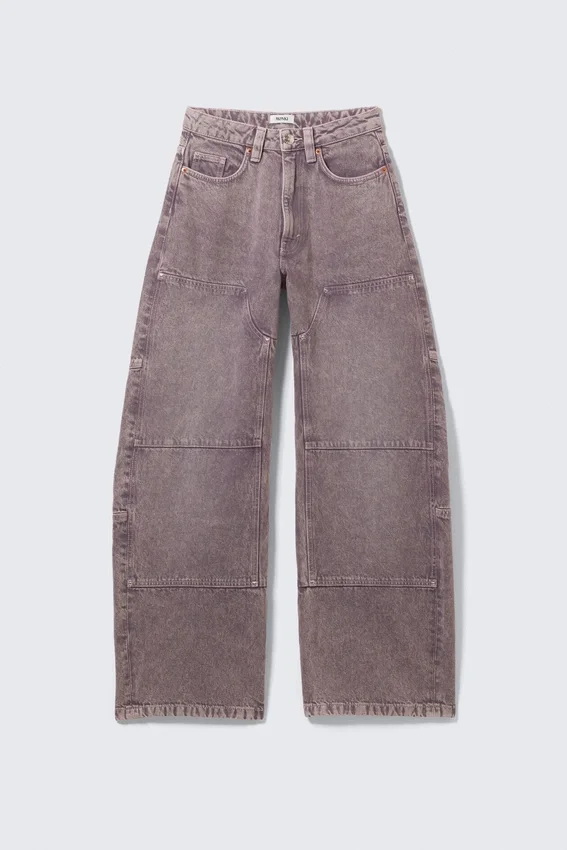 High Waisted Barrel Leg Jeans – Dusty Purple High Waisted Barrel Leg Jeans – Dusty Purple