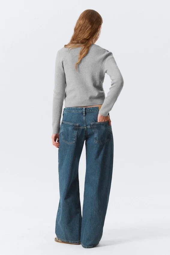High Waisted Curved-Yoke Barrel Jeans – Blue Anthem – Medium Blue High Waisted Curved-Yoke Barrel Jeans – Blue Anthem – Medium Blue