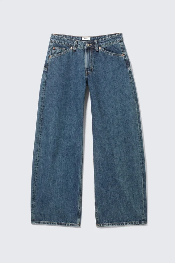 High Waisted Curved-Yoke Barrel Jeans – Blue Anthem – Medium Blue High Waisted Curved-Yoke Barrel Jeans – Blue Anthem – Medium Blue
