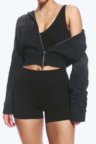 High Waisted Sports Biker Shorts – Black