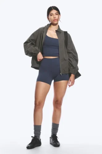 High Waisted Sports Biker Shorts – Dark Blue