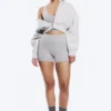 High Waisted Sports Biker Shorts – Light Grey High Waisted Sports Biker Shorts – Light Grey