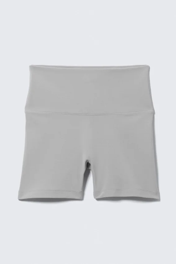 High Waisted Sports Biker Shorts – Light Grey High Waisted Sports Biker Shorts – Light Grey