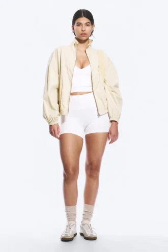High Waisted Sports Biker Shorts – White