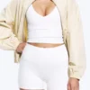 High Waisted Sports Biker Shorts – White High Waisted Sports Biker Shorts – White