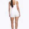 High Waisted Sports Biker Shorts – White High Waisted Sports Biker Shorts – White