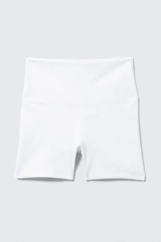 High Waisted Sports Biker Shorts – White High Waisted Sports Biker Shorts – White