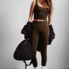 High Waisted Sports Tights – Dark Brown High Waisted Sports Tights – Dark Brown