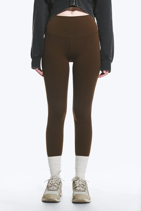 High Waisted Sports Tights – Dark Brown High Waisted Sports Tights – Dark Brown