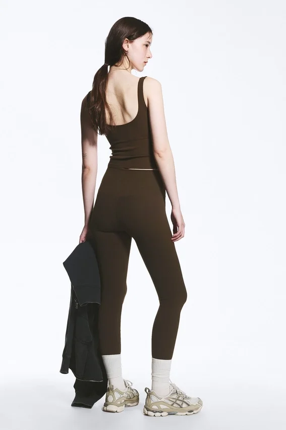 High Waisted Sports Tights – Dark Brown High Waisted Sports Tights – Dark Brown