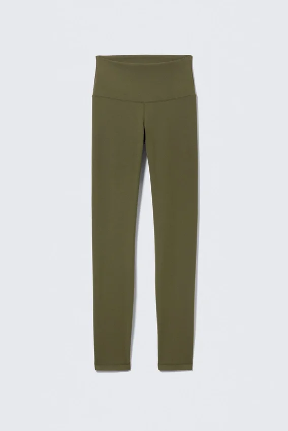 High Waisted Sports Tights – Dark Khaki Green High Waisted Sports Tights – Dark Khaki Green