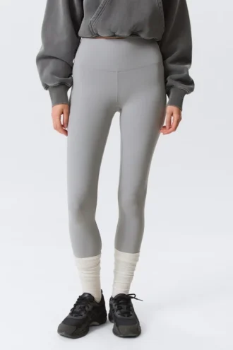 High Waisted Sports Tights – Light Dusty Grey