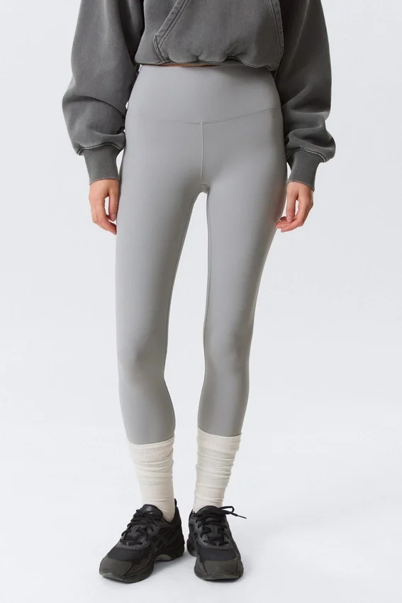 High Waisted Sports Tights – Light Dusty Grey High Waisted Sports Tights – Light Dusty Grey