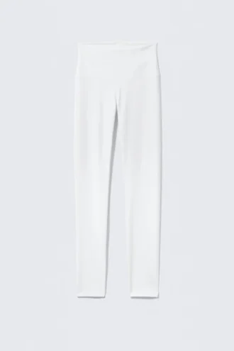 High Waisted Sports Tights – White