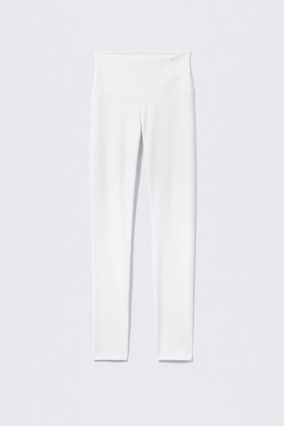 High Waisted Sports Tights – White High Waisted Sports Tights – White