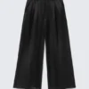 High Waisted Wide Leg Satin Trousers – Black High Waisted Wide Leg Satin Trousers – Black