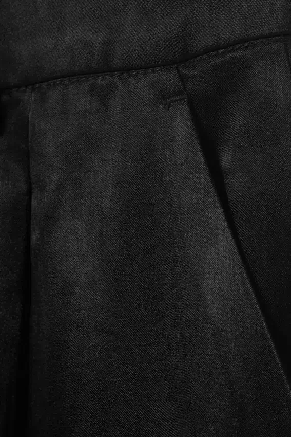 High Waisted Wide Leg Satin Trousers – Black High Waisted Wide Leg Satin Trousers – Black