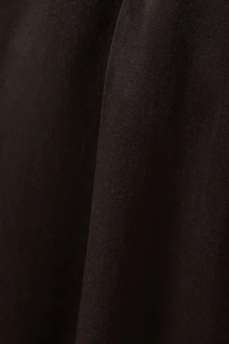 High Waisted Wide Leg Satin Trousers – Dark Brown