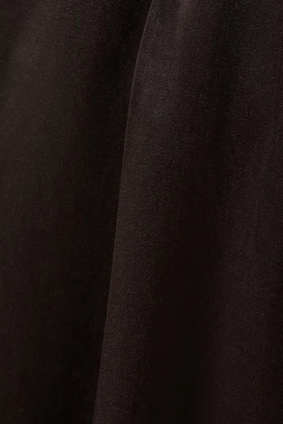 High Waisted Wide Leg Satin Trousers – Dark Brown High Waisted Wide Leg Satin Trousers – Dark Brown