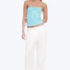 High Waisted Wide Leg Satin Trousers – White High Waisted Wide Leg Satin Trousers – White