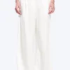 High Waisted Wide Leg Satin Trousers – White High Waisted Wide Leg Satin Trousers – White