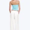 High Waisted Wide Leg Satin Trousers – White High Waisted Wide Leg Satin Trousers – White
