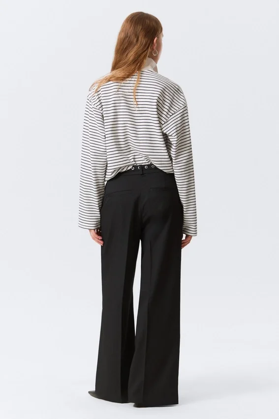 High Waisted Wide Leg Suiting Trousers – Black High Waisted Wide Leg Suiting Trousers – Black