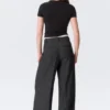 High Waisted Wide Leg Suiting Trousers – Dark Grey Melange High Waisted Wide Leg Suiting Trousers – Dark Grey Melange