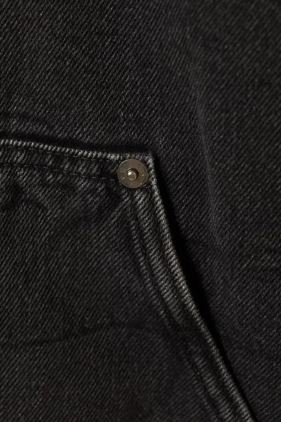 Hooded Denim Pile Jacket – Black Tie Hooded Denim Pile Jacket – Black Tie
