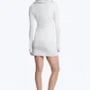 Hooded Long-Sleeved Mini Dress – Grey Melange Hooded Long-Sleeved Mini Dress – Grey Melange