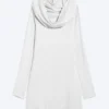 Hooded Long-Sleeved Mini Dress – Grey Melange Hooded Long-Sleeved Mini Dress – Grey Melange
