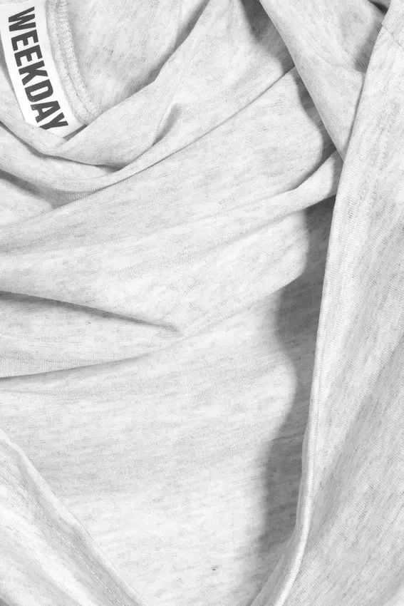Hooded Long-Sleeved Mini Dress – Grey Melange Hooded Long-Sleeved Mini Dress – Grey Melange