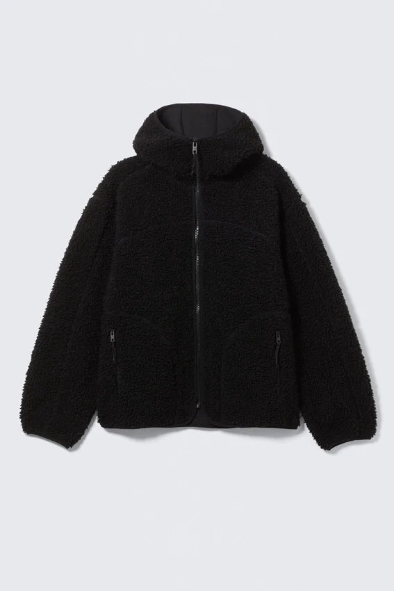 Hooded Pile Jacket – Black Hooded Pile Jacket – Black